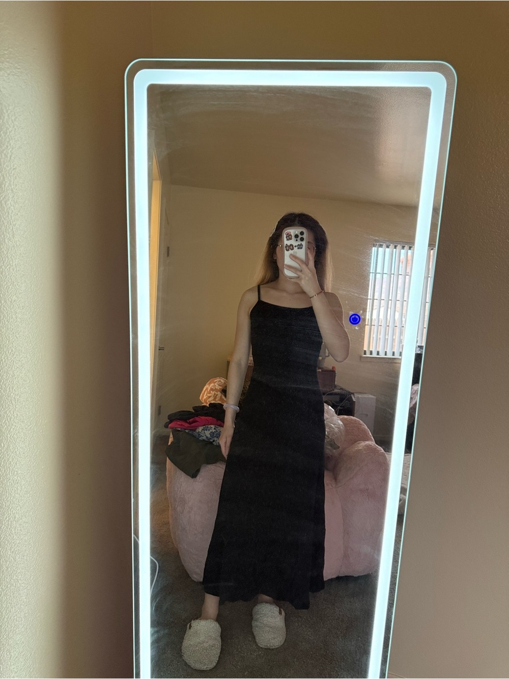 Classic Black Maxi Slip Dress for Women